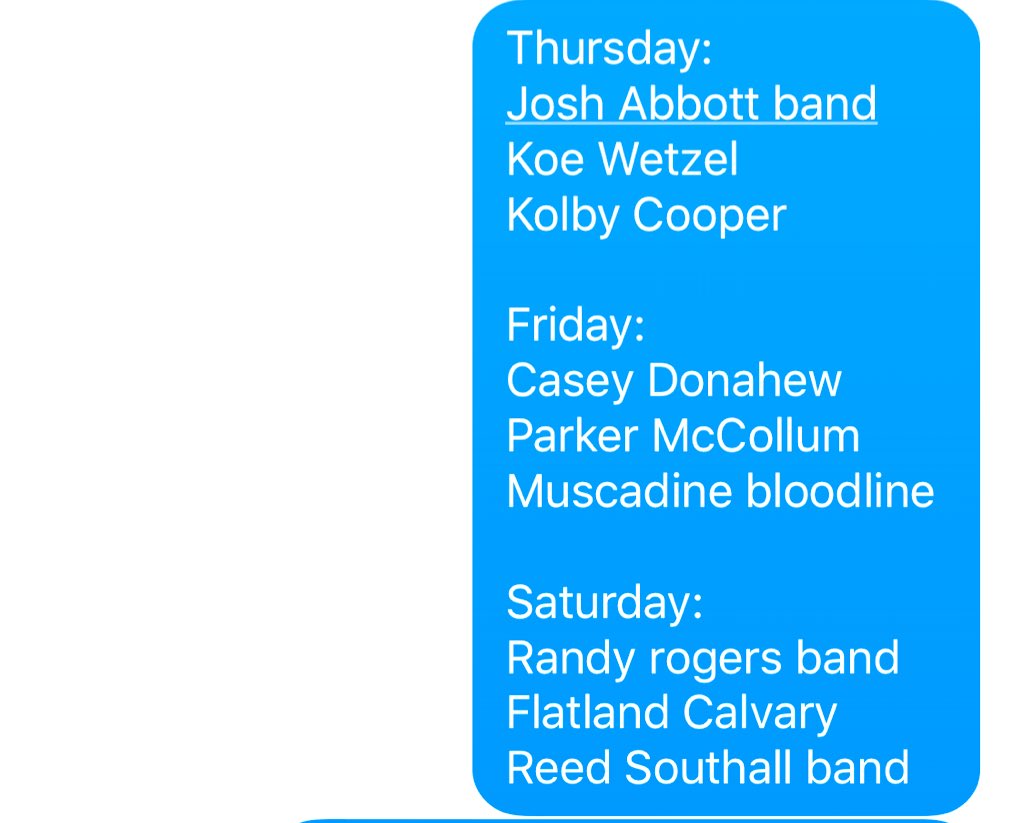 daniip13's tweet image. Hey @CalfFryOK if you need help making the lineup for this year. I’m your girl 💃🏻 (alt options, Tyler Childers, Cody Johnson and Morgan Wallen)