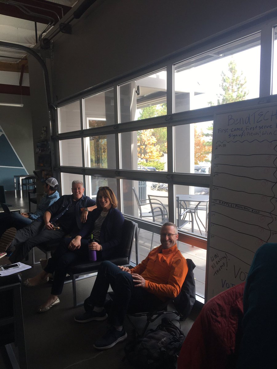 The lineup for the <a href="/bendtech/">BendTECH Coworking</a> unConference begins!! Love these entrepreneurs! Come hear their pitches at 2 pm!