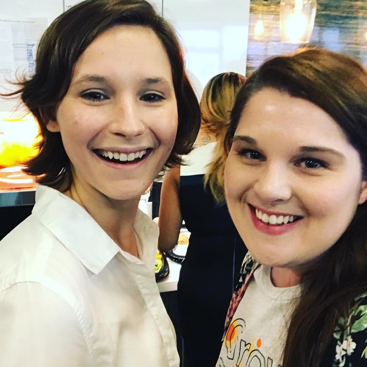 kadyjwhite's tweet photo. They say don’t meet your @HubSpotAcademy heroes...wait, no they don’t! Such a great #DFWHUG event today where I finally got to meet @findingjorie 🤖 https://t.co/8dwlsssnF2