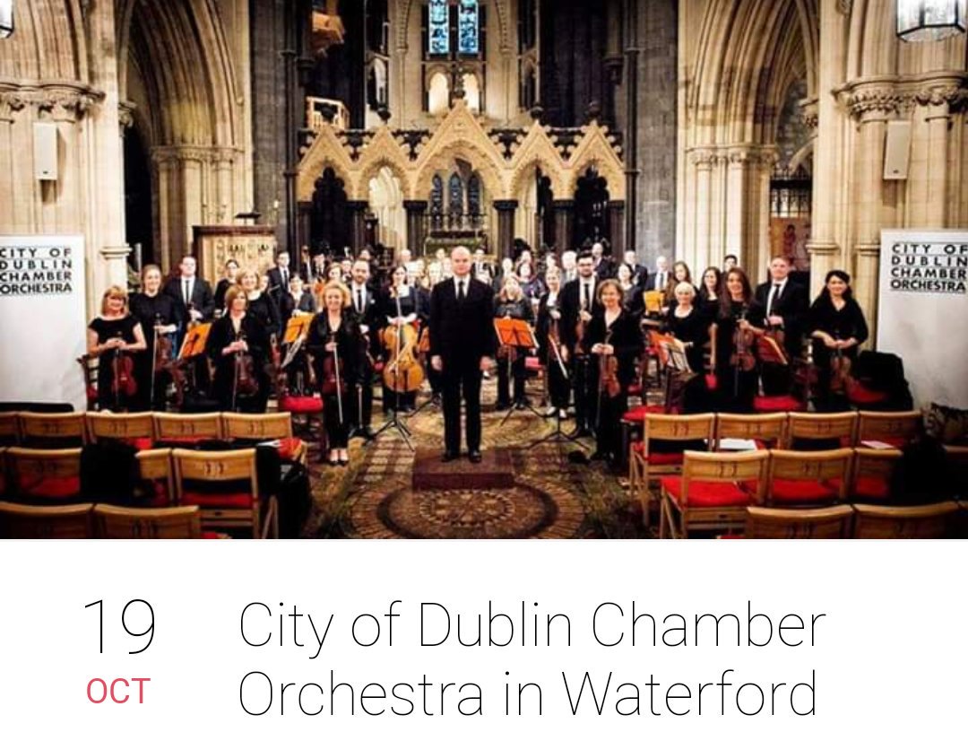 We welcome <a href="/DubChamberOrch/">City of Dublin Chamber Orchestra</a> for our next concert this Saturday, 7.30pm, Christchurch Cathedral #Waterford tickets available at the door or in advance from <a href="/garterlane/">Garter Lane Arts Centre</a> #lovemusic