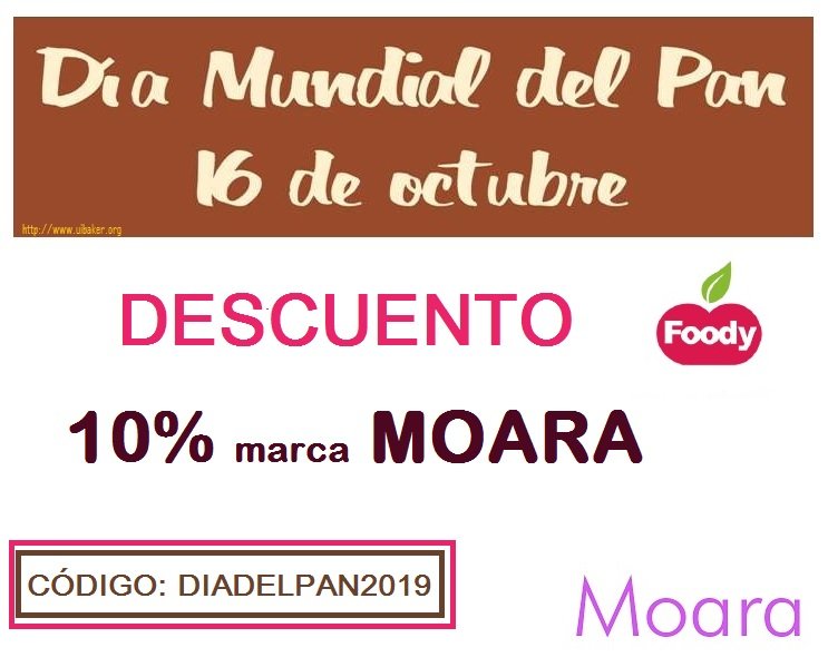 Empieza esta noche! ► Desde las 22h de hoy y mañana todo el día, 10% descuento en todos los productos de la marca #Moara usando el código DIADELPAN2019 🍞🥖😄 ¡Aprovecha! 🔻 foody.es/index.php/tien…
#wbd2019 #worldbreadday #singluten #celiacos #alergiasalimentarias