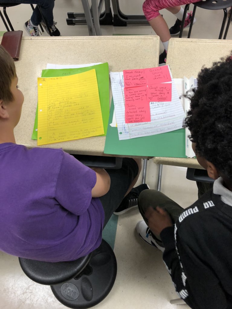 MrsJenJones1's tweet photo. What a great week at PHES! 5th grade Parent Share to show off how our writers expand the heart of a story! How can you celebrate your writers? #lex1literacy https://t.co/bojnODE560