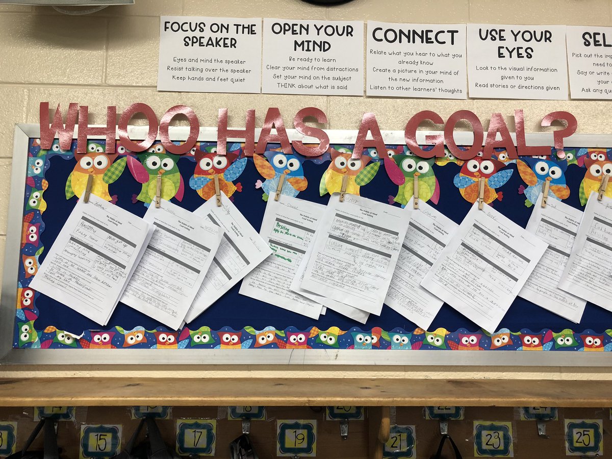 NCC Cross Country runners helping 5th graders with goal setting. #elmwoodinspires #together203 @Elmwood_Eagles #WeMakeADifference <a href="/NCCWomensXCTF/">NCC Women's XC & Track</a>