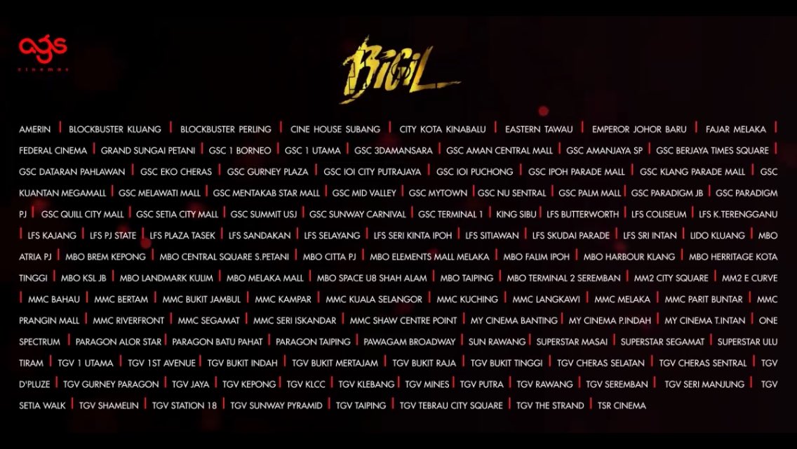 Bigil Malaysia Theatre List