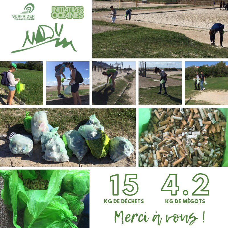 [Nettoyage des plages du Prado 🏝]
Le mercredi 2 octobre, a eu lieu la première collecte de déchets du MDV. Sur 3h, une vingtaine de personnes se sont mobilisées pour ramasser 15kg de déchets en tout genre et plus de 4kg de mégots ! ♻️
