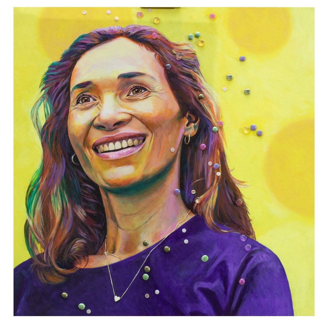 Kunstenares Willemien Schouten portretteerde <a href="/Bibianmentel/">Bibian Mentel</a> in het programma #sterrenophetdoek. U kunt meebieden op dit prachtige kunstwerk op sterrenophetdoek.nl tot zondag 20 oktober 12.00 uur.
De opbrengst gaat volledig naar de @MentelityFoundation #sterrenophetdoek #Kunst