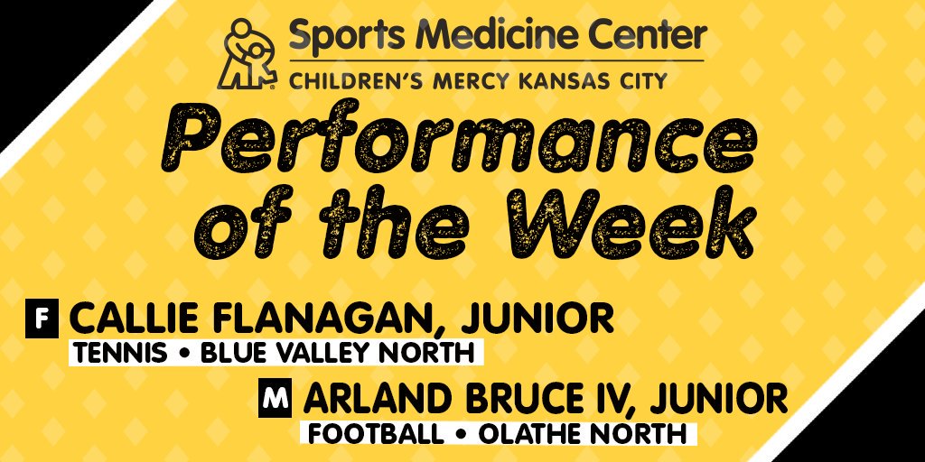 CMsportsmed's tweet photo. This week, we highlight two outstanding #KCPrep performances - @bvschools' North Callie Flanagan and @ONeaglesFB's Arland Bruce IV. Congratulations @abruceiv and @calflanagann!

To nominate a student-athlete for next week, submit here: https://t.co/T8wkF5ORgm #CMSportsMed https://t.co/NcJpOY7XrF