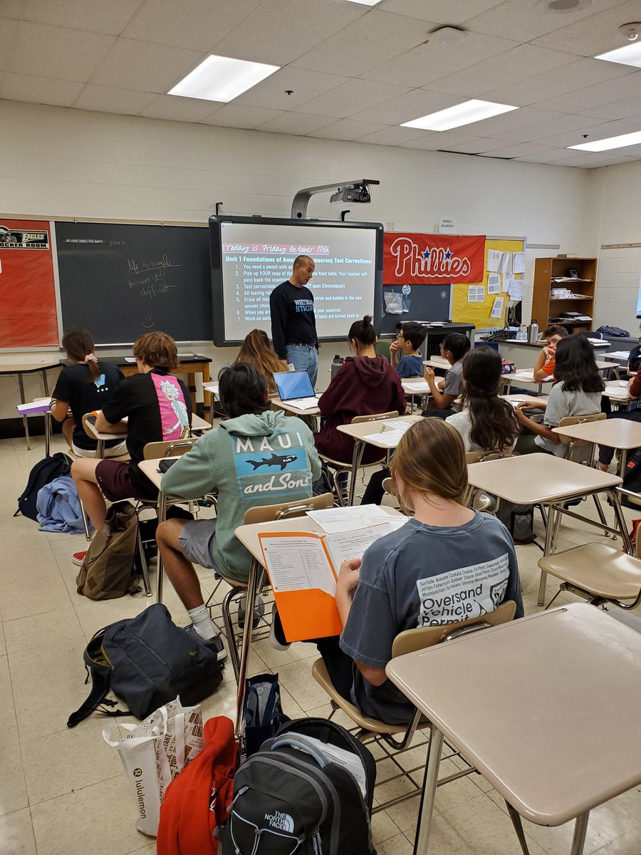 WWHS_SocStudies's tweet photo. Mr. Heckert's AP US Gov students work on test corrections for their Unit 1 test - a great second chance opportunity to demonstrate their understanding of the content! https://t.co/q6ZK9PHQRH