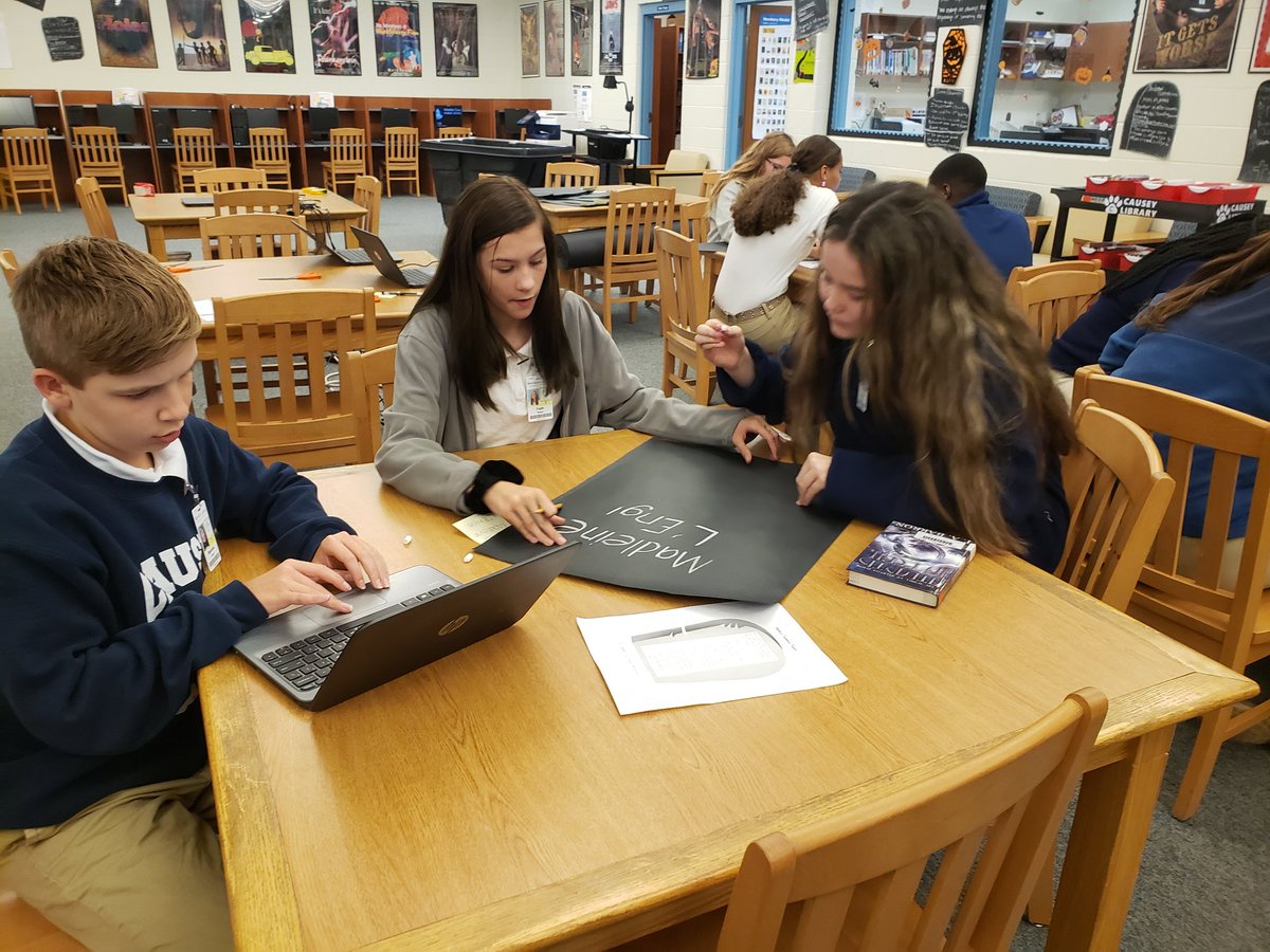 No strange things happening here...We're researching famous authors, finding their books in our library &amp; paying tribute to their accomplishments! <a href="/Causeytigers/">Causey Middle School</a> <a href="/CauseyLibrarian/">Ms. Brooks</a> @empowermcpss