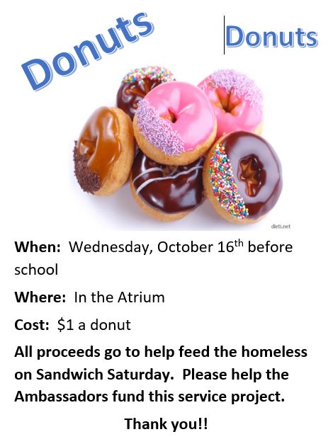 USD265_EHS's tweet photo. Bring your $1's tomorrow morning before school--get a donut--help feed the homeless. #donuts #feedhomeless #tigernationproud https://t.co/Y8SJFJjDJM