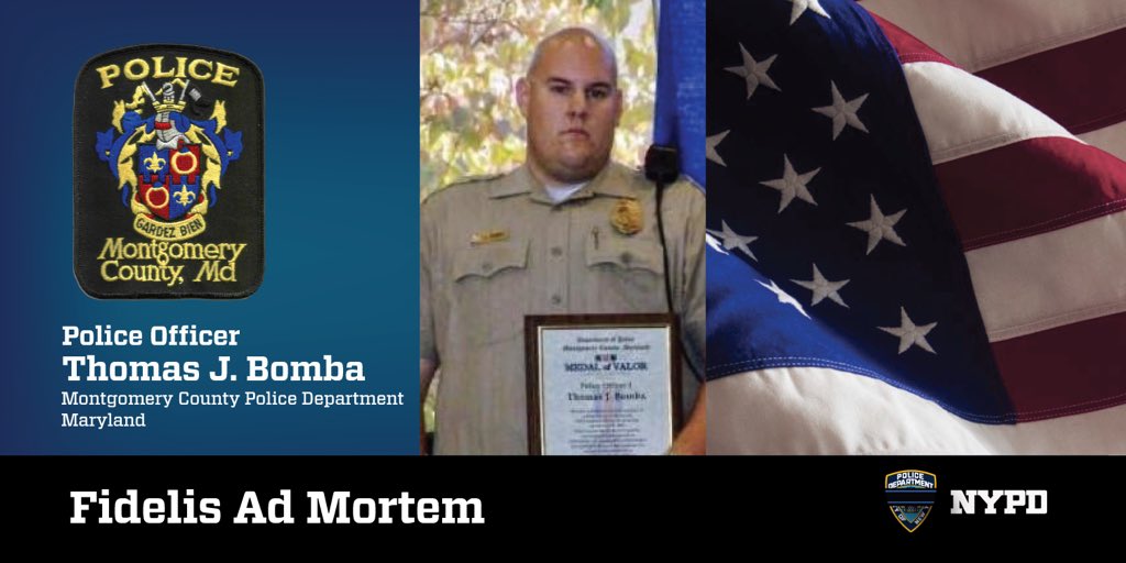 NYPDTransit's tweet image. Reflecting this afternoon on the sacrifice of Officer Thomas Bomba of the Montgomery County Police Department, killed in the line of duty- Please keep his family in your thoughts and prayers