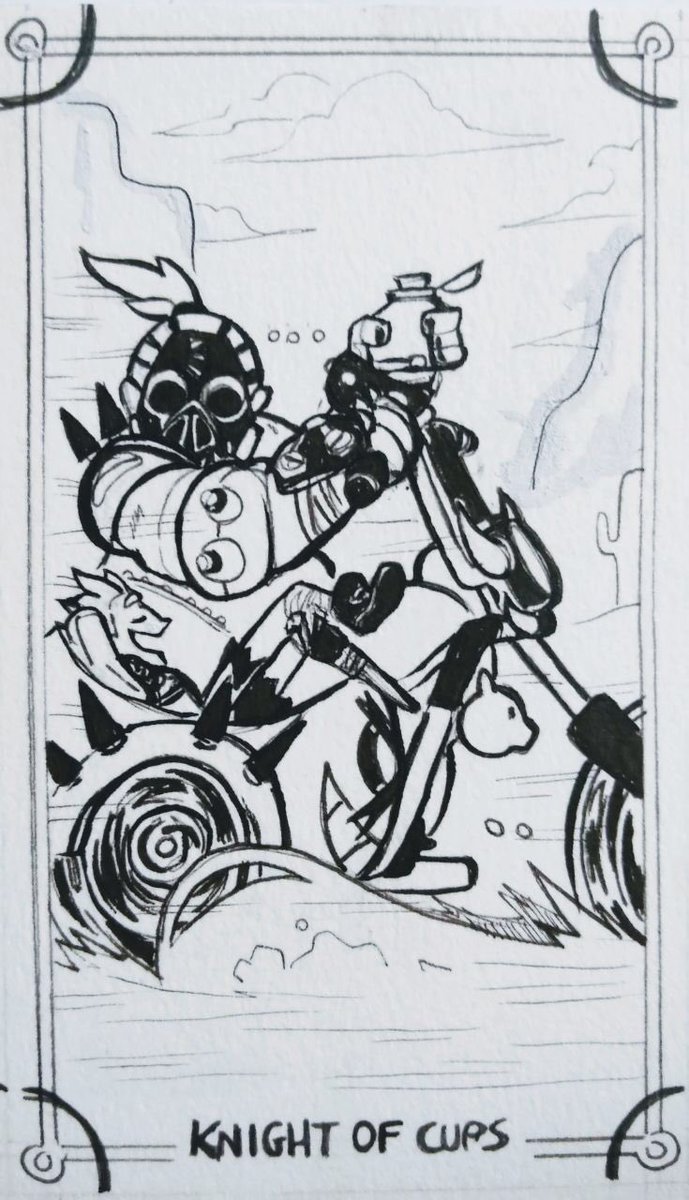 ambersonic96's tweet photo. Day 15- Knight of Cups (Roadhog) #inktober #ink #drawing #traditional #overwatch #roadhogoverwatch #knightofwands #tarot #promptsheet #tarotober #tarotober2019 #day15 @sleepios @good__vibrationss @blizzard https://t.co/j7FI6XrEEU