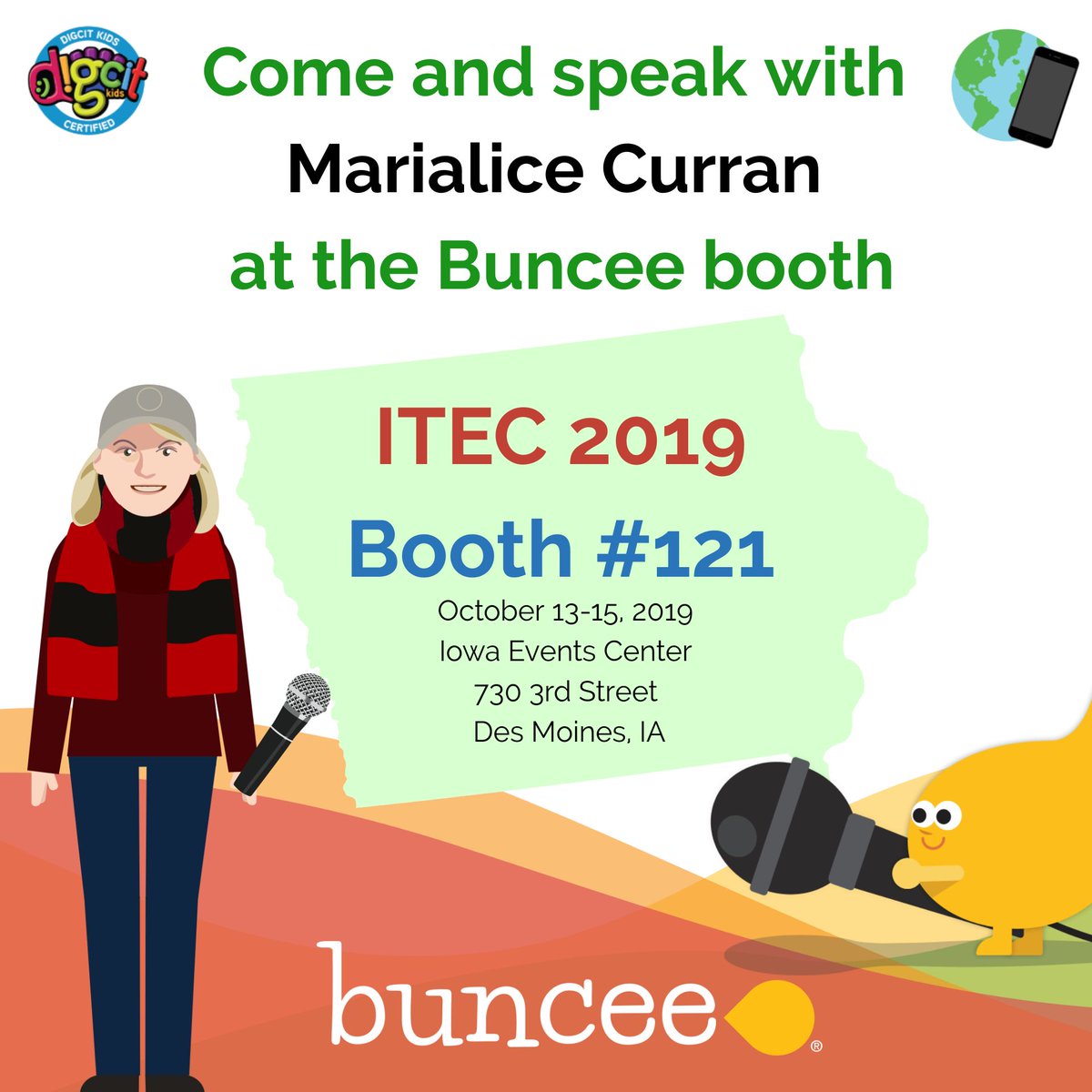 PebbleGoHQ's tweet photo. Today marks the last day of #ITEC19. Be sure to stop by the #BunceeBooth to learn more about #Buncee and connect with the team! 👍🎉 https://t.co/068g8ar05A