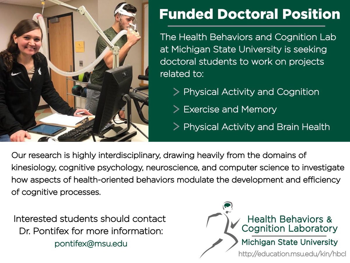 We are currently seeking a highly motivated student to pursue doctoral studies in the Health Behaviors and Cognition Laboratory. This is a funded doctoral position starting Fall 2020. Undergraduate seniors with research experience are encouraged to apply.