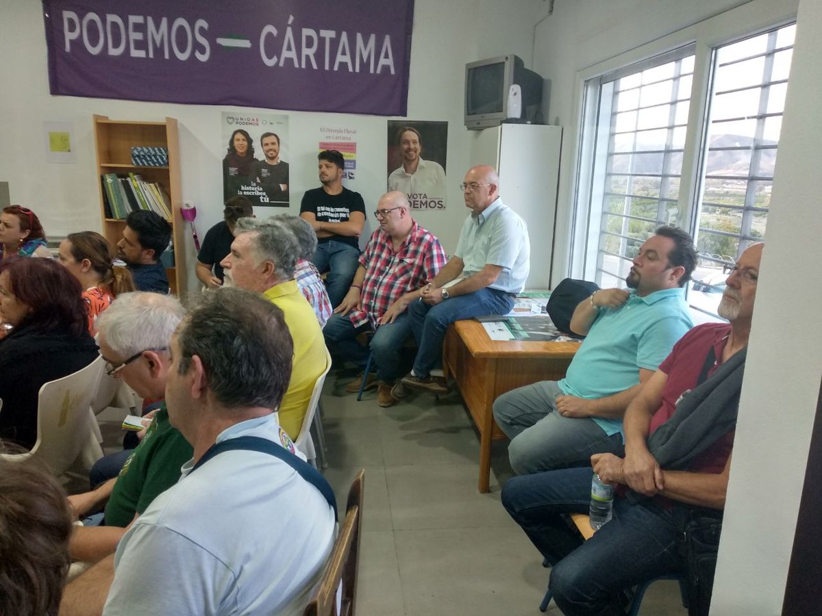 PodemosMLGP's tweet photo. 🙋🏼‍♀️🙋🏽‍♂️Hoy se ha celebrado en #Cártama la #Coordinadora Provincial de #Podemos #Málaga

Estamos preparad@s para las #EleccionesGenerales #10N

#UnidasPodemos 💪 https://t.co/fdUGX6dXSs