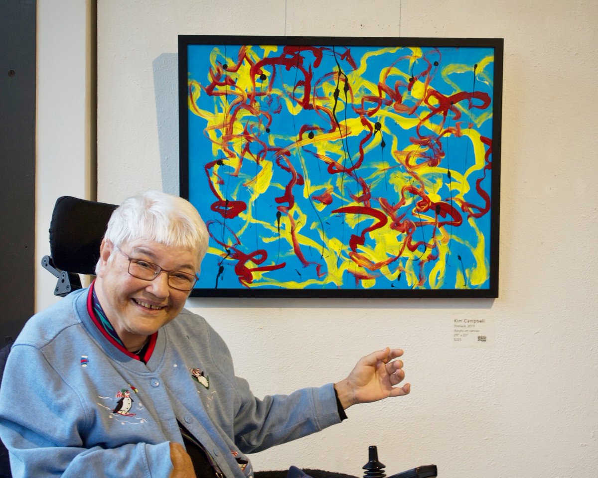 CATAarts's tweet image. Congrats to CATA artist Kim whose stunning new painting is on display at @WorcesterArt!

Check out our joint exhibit w/ @VSAmass &amp;amp; @SevenHillsFound "OUTSIDE THE BOX" now through Jan 9! #disabilityarts #creativeabilities
