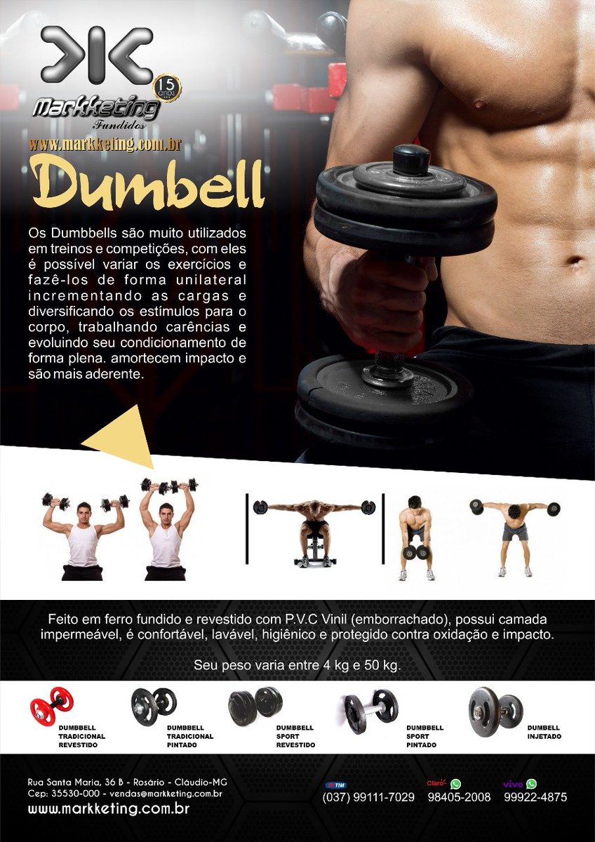 markketingltda's tweet photo. Compre agora os nossos produtos fitness, para deixar o seu corpo ainda mais em forma nesse verão.

Acesse nosso site: https://t.co/Otcj5mq2Vv
Telefone:(37) 3381-2436 / 99922-4875 WhatsApp

#markketing #dumbell #fitness #musculacao #produtos #verao #claudiomg #lancamentos #emforma https://t.co/RPY29OzbBI