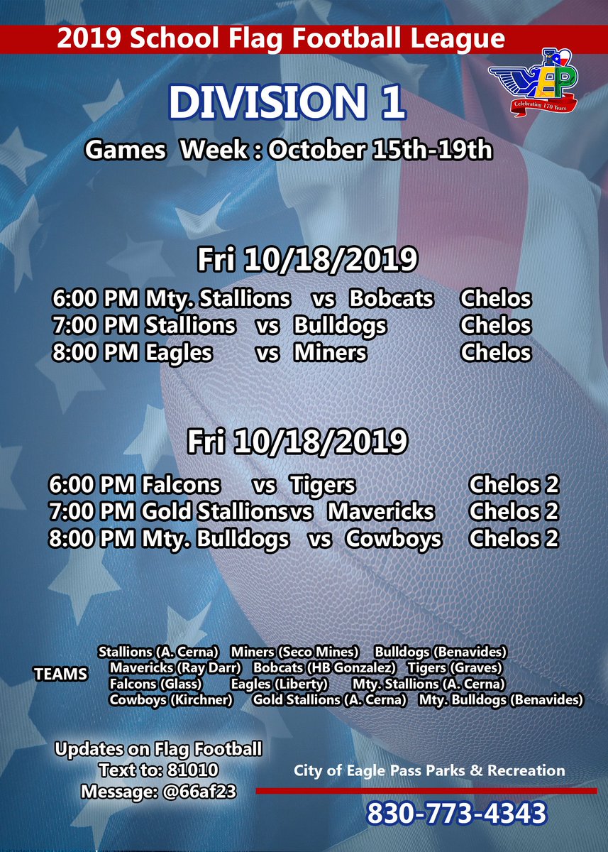 City Of Eagle Pass On Twitter 2019 School Flag Football