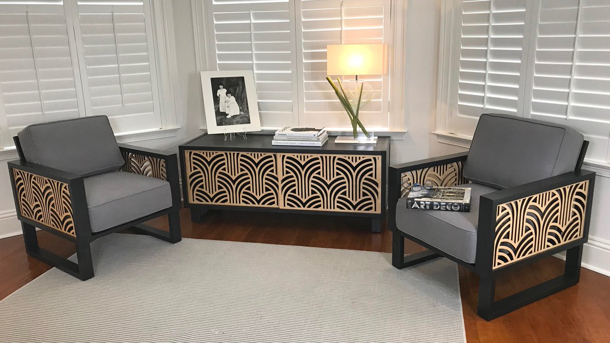 TwistMod3rn's tweet image. Check out our striking Art Deco Lounge Chairs and Credenza at twistmodern.com and see our tribute to the sleek elegance of the Art Deco design movement. #artdeco #artdecofurniture #artdecodesign