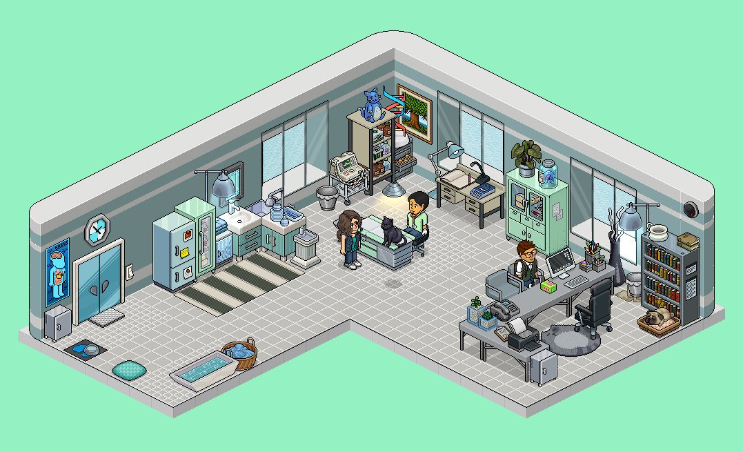 [1] My beautiful friend <a href="/xInvictusDE/">HHMandelini</a> and I built these rooms for our lovely event "The Rainbow Bridge". It was about the sugar sweet life and the sad death of a beloved cat. We had so much fun! 👫🐱🌈 #habbo #cat #RIP <a href="/De_Habbo/">Habbo DE</a> <a href="/Habbo/">Habbo</a> ❤️