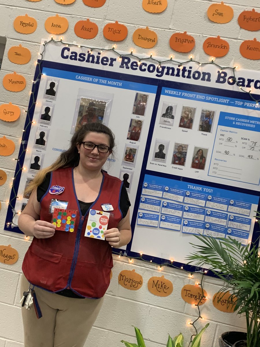 Congratulations to Krystal on winning the Bingo Challenge #cashierappreciationmonth #1548