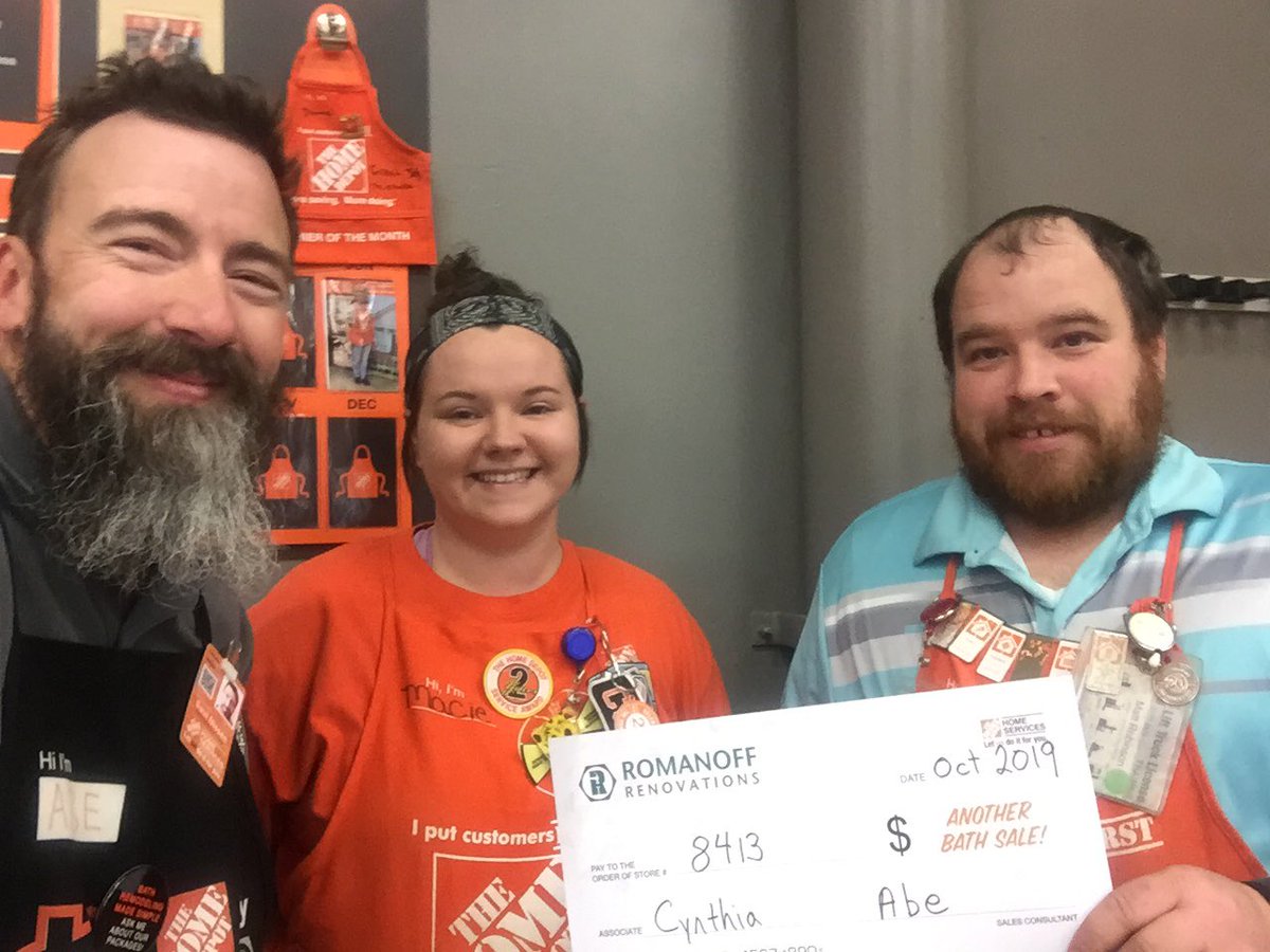 BathAbe's tweet photo. Celebrating another bathroom sale with my friends in the mountains store 8413! Matt and Macie are representing the front end as the lead was put in by Cynthia. Great job taking care of our customers!
@MMSdsm @BathRomanoff #RomanoffBath @RobinLeonard71 https://t.co/He0x3x23ht