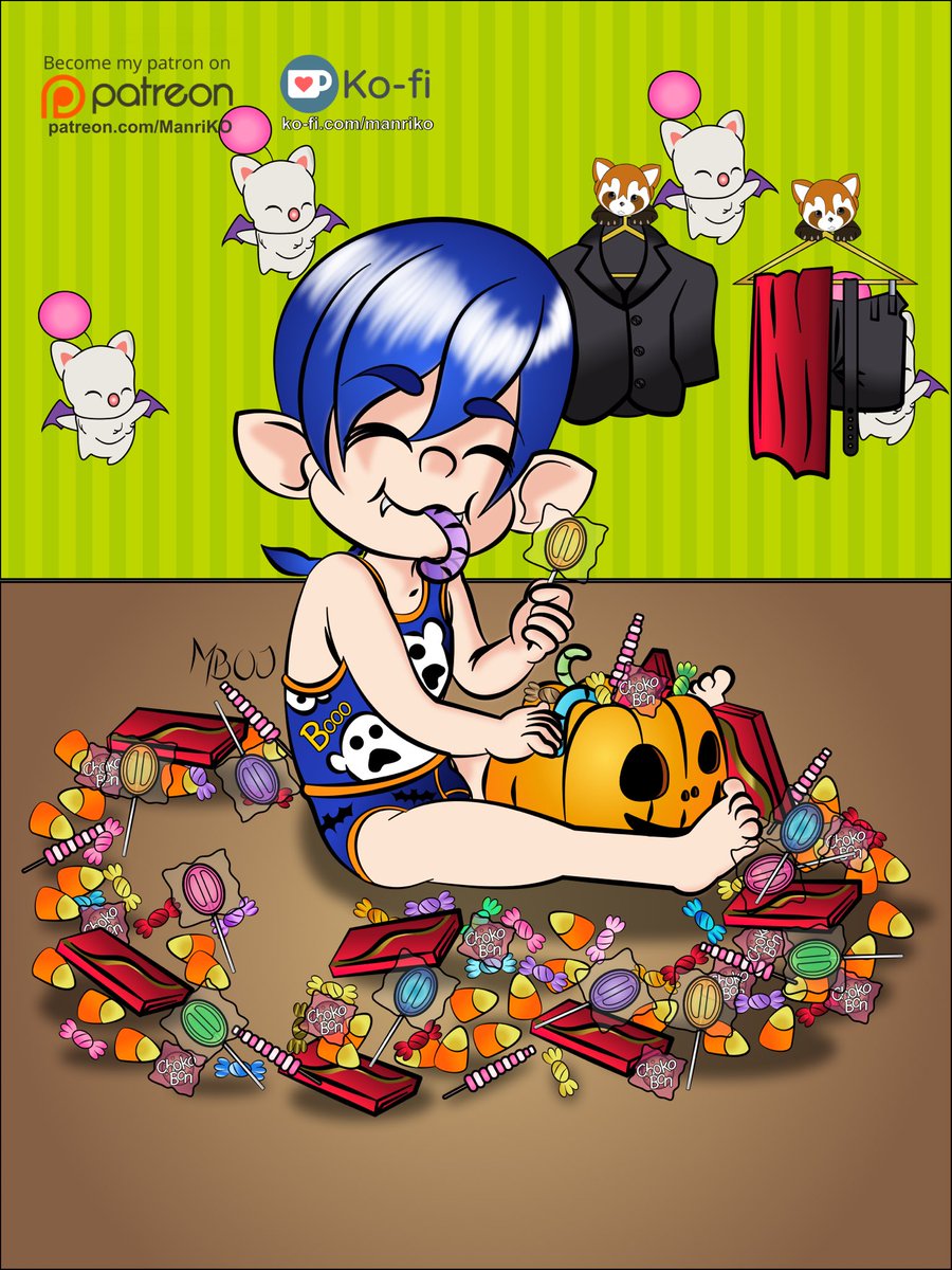 AmrodManriKo's tweet photo. After trick or treating! >w< /)Hipira enjoying a good candy hunt.
Patron Reward oct #lalafell #ララフェル #ffxivfanart #cute #lalaboy #candy #undies #halloween #myart #digitalart #draw #drawings #fanart #mboj #ManriKO https://t.co/lhgFEr6UjM