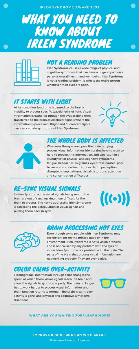 SeeIrlen's tweet image. What you need to know about Irlen Syndrome. #ISAW2019 #notareadingproblem #IrlenSyndrome #neuroscience