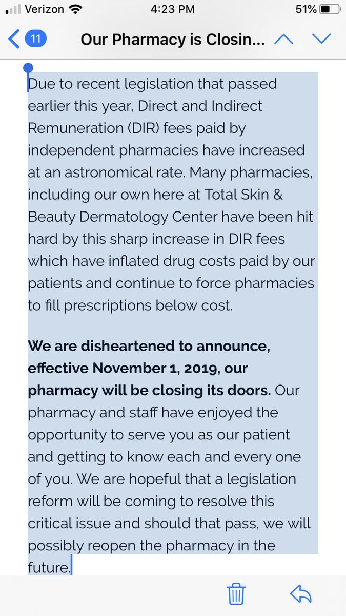 wesmoss1018's tweet photo. Another pharmacy closing. Directly due to DIR fees. @SeemaCMS @AntitrustCaucus @DOJPH How do you explain this? @TruthRX https://t.co/88jTJ5o9r2