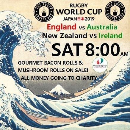 Charity Bacon Sandwiches on sale at the Rusty Bucket in Eltham this Saturday - early opening for #ENGvAUS in #RWC2019 Ideal for @Rams_RFC heading to Blackheath Rugby afterwards... Or @SheppeyRFC_1892 for the game at Footscray @SpoonKent @MattMitchellXV