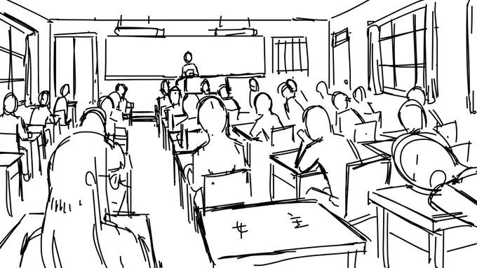建物の中のカットは大体3dレイアウトがあると、制作さんから聞いた話ですが、やっぱ3d頼らず描けるようになりたいなこうゆうの。一枚だけで時間かかるし、精確じゃないし...もっと練習しないとな... 