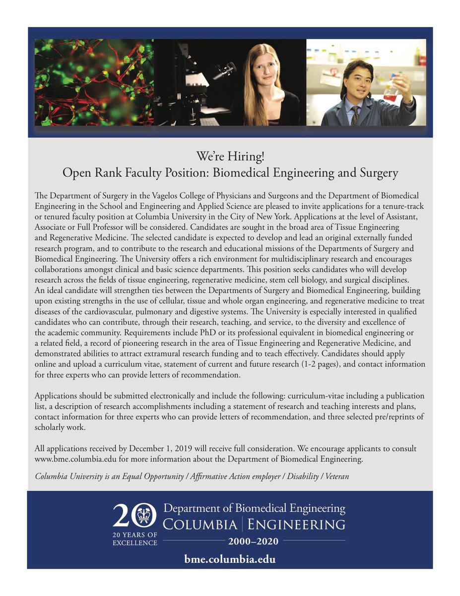 edguo84's tweet photo. We are heading to @BMESociety annual meeting and we are hiring!  Please stop by @ColumbiaBME booth 115/117 and @ColumbiaBME Reception on Thursday 10/17 night 8-11 pm Franklin Hall 7 Marriott Philadelphia Downtown. https://t.co/tz5gHXvrzO