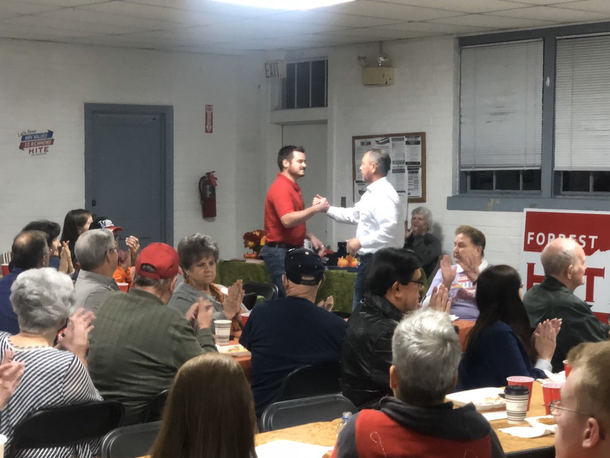 ForrestHite's tweet photo. Good to be with @nickrushva in Giles County tonight! So many folks are ready to send #NRVvalues back to Richmond on Nov. 5! https://t.co/HYpkYI6XHL