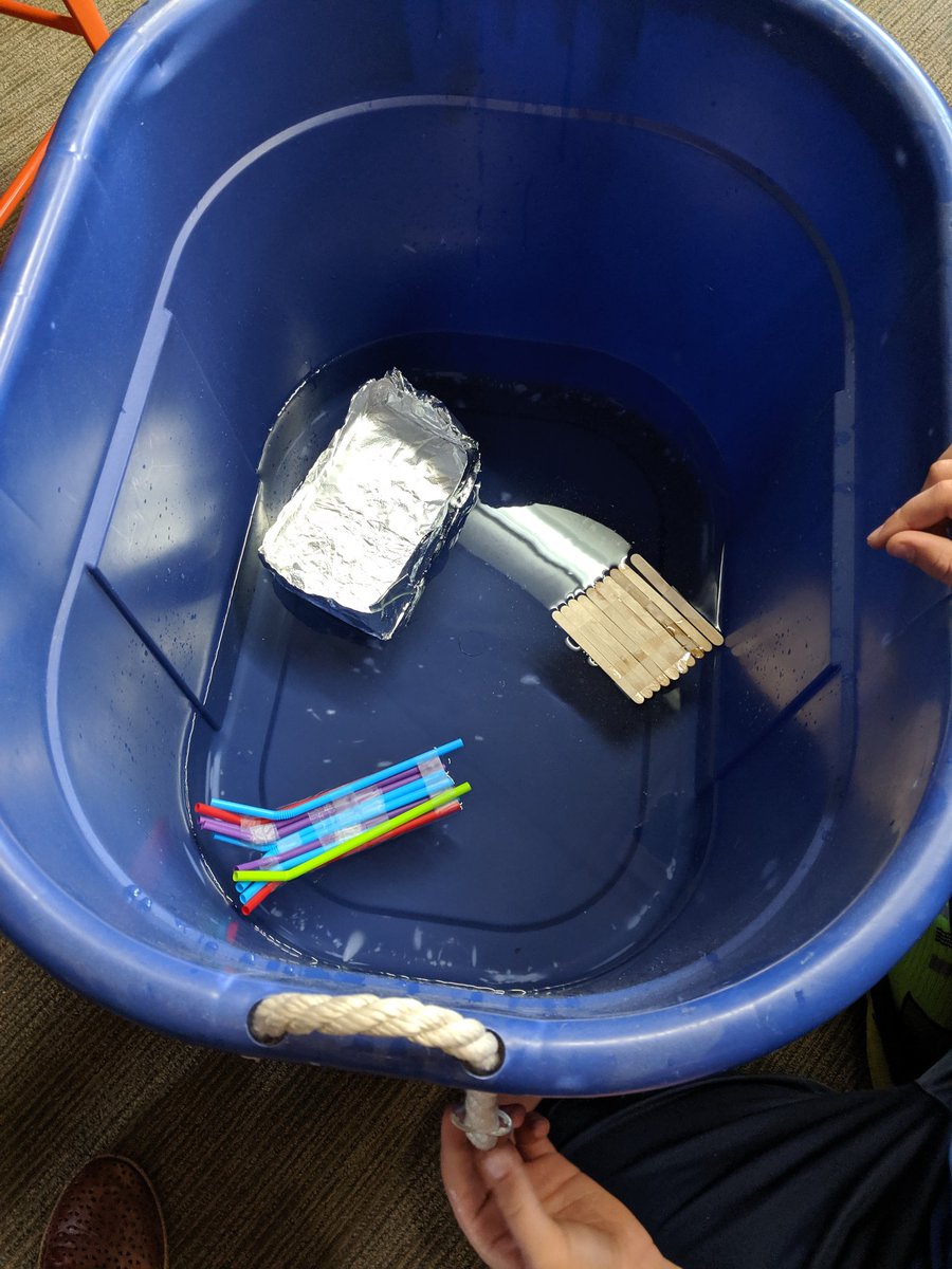 btc327's tweet photo. 3rd graders are testing materials in science this week! This group engineered flotation devices and decided on which material they would recommend to use and why! #doesitfloat #explorescience #futureengineers https://t.co/2lDJAocxdx