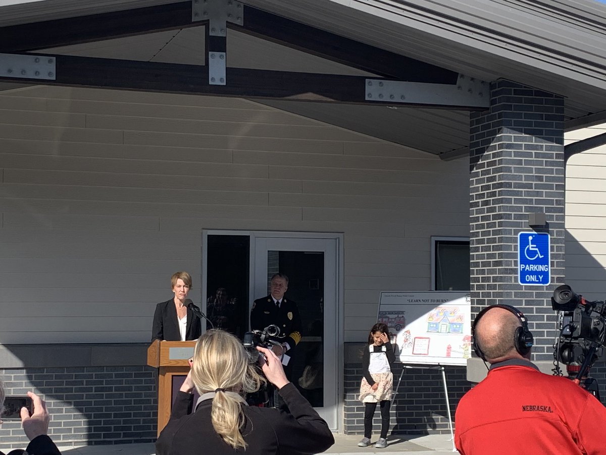 SecurityLps's tweet photo. The opening for @LNKFireRescue station 12 was extra special with the Learn Not to Burn drawing contest winner from @LPSorg’s, #RandolphElementary. https://t.co/M378Yl3y65