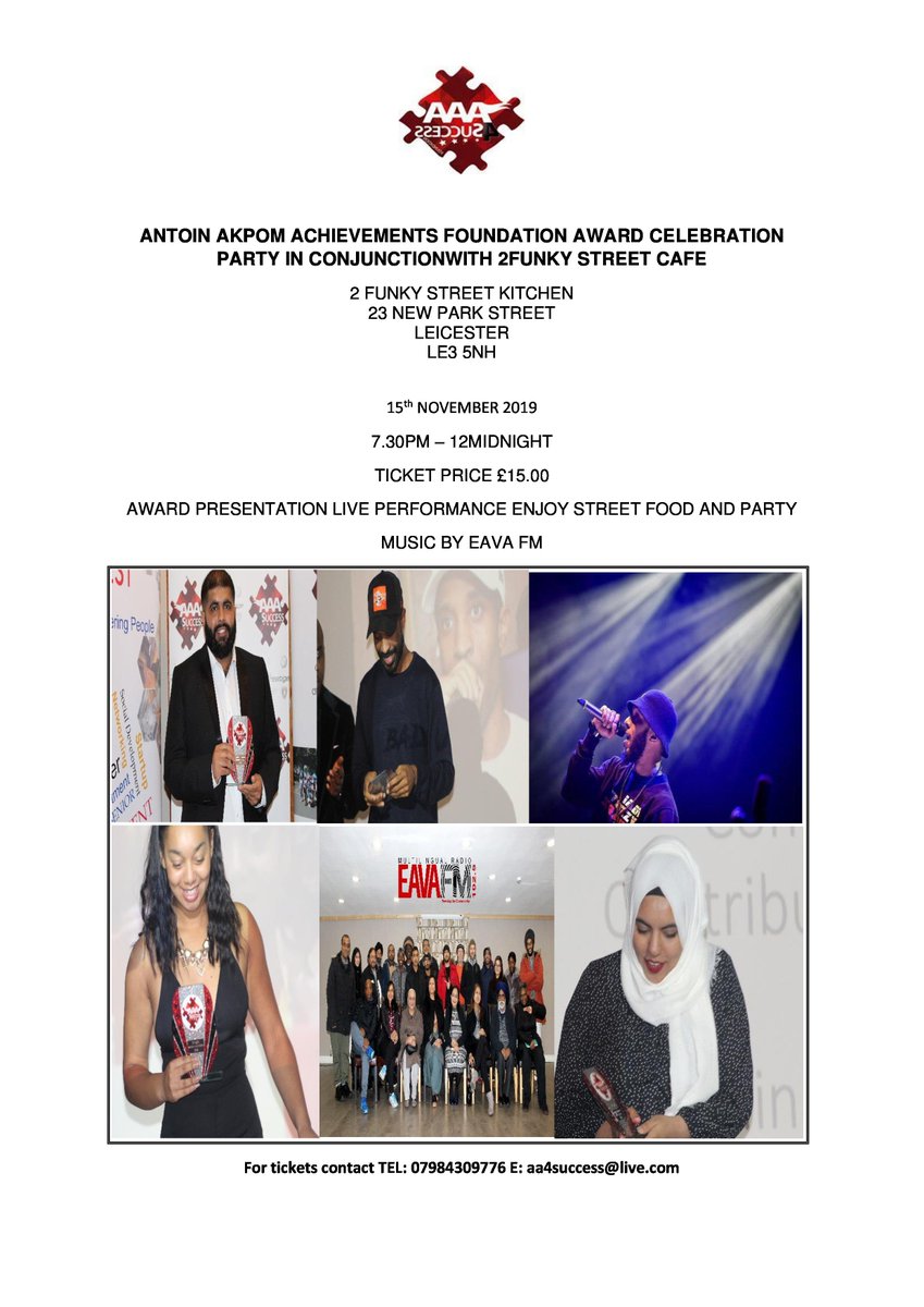 AAA4Success's tweet photo. AAA Foundation Award Celebration Party 15th November Ticket only event https://t.co/MG4zdRqDu5