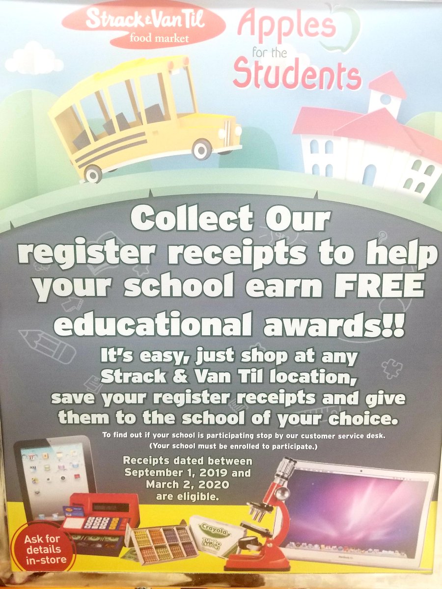 ECUEATigers's tweet photo. Do you shop🛒 at Strack's?
If so, save your receipts🧾 &amp; drop them off to Ms. Silerio or Ms. Jessica in the main office to earn free educational awards for the Academy🏫! https://t.co/kEcIprwnpx