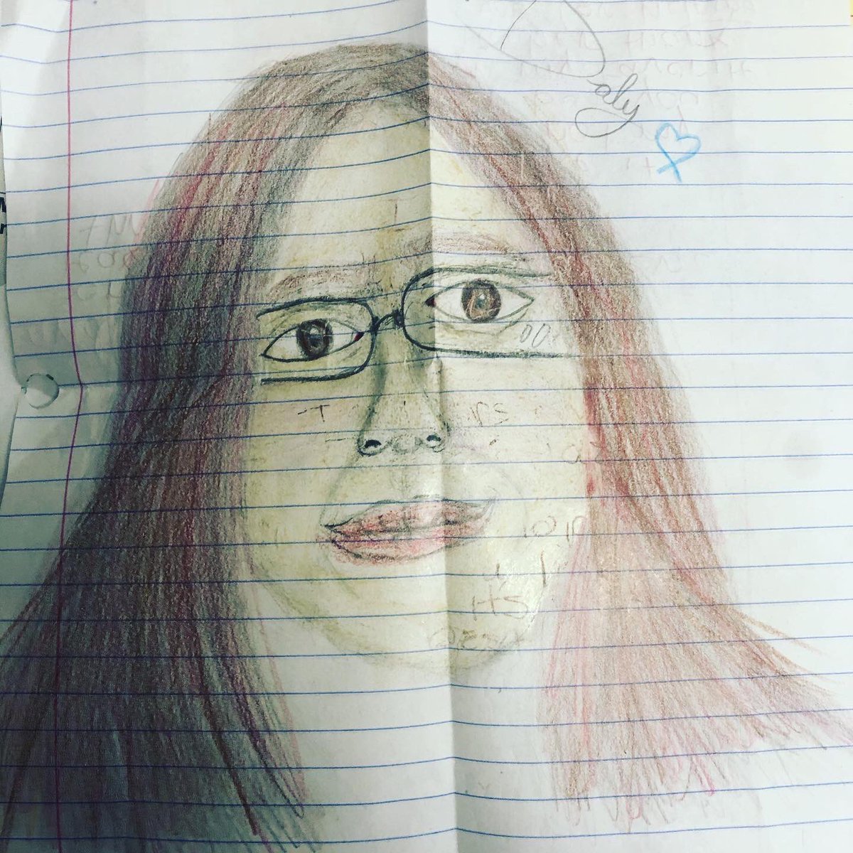 JodiDaly1's tweet photo. This afternoon one of my girls brought me a folded up piece of paper and asked me to open it at the end of the day. She is quite the artist. I love the note as well. #portraitofme #5thgrade #protectthenest https://t.co/55IZv5OSmw