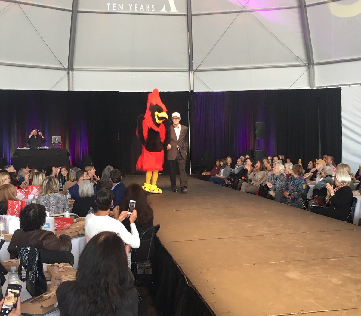 Cardinal and I enjoyed our time on the runway today helping to support The Center for Youth during Rochester Fashion Week. Good to see so many of my fellow presidents do the same!