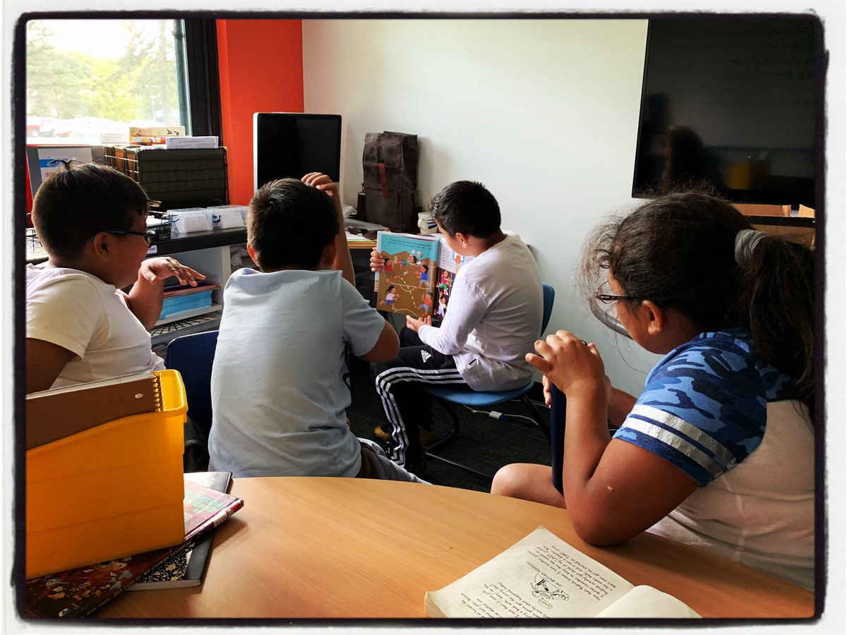 MrC_A2's tweet photo. Today after our fourth grade A2Stretch phonics focus, a student asked to read a book to his peers. He read #DearPrimo by @duncantonatiuh and held an impromptu discussion about the text. It was pretty dang magical I must say. :) #A2Breakthrough @A2schools https://t.co/fQKR0i443b