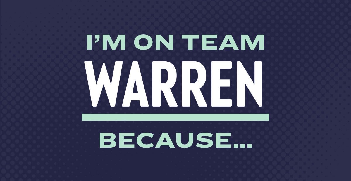 NUForWarren2020's tweet photo. I’m #whywarren because warren knows the issues facing everyday Americans and isn’t driven by walk street or big donors, it’s time for structural change #TeamWarren #DemDebate https://t.co/5XJghAQW2W