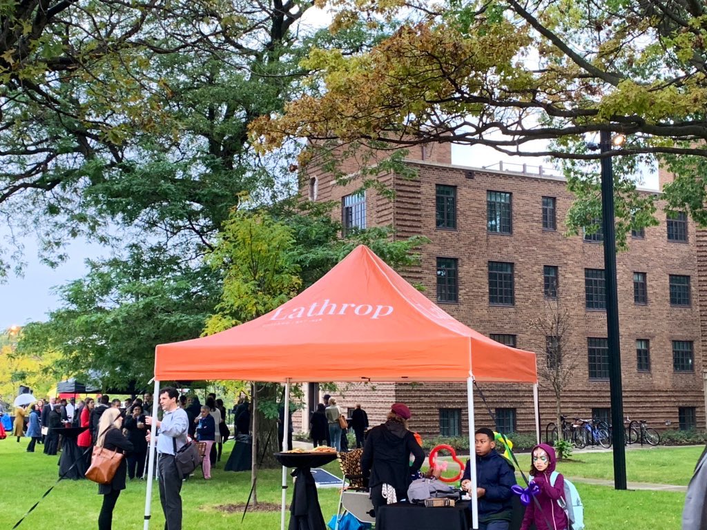 The rain didn't stop the grand opening of Lathrop Homes phase 1A: congrats to the residents, <a href="/BickerdikeRC/">Bickerdike</a>, <a href="/HAHousing/">Heartland Housing</a>, @Related_Midwest and <a href="/theCHAtweets/">CHA</a>.  <a href="/LISCChicago/">LISC Chicago</a>