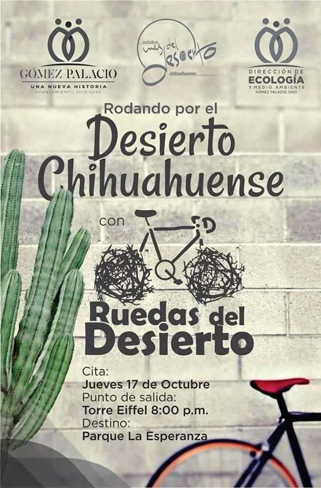 HiramBrahim's tweet photo. ¿Vamos a rodar o que amig@s? Hágale!! 🚴🏻‍♂️🚴🏻‍♂️ #GómezPalacioUnaNuevaHistoria ♻️🌳 ¿que son 12 kilómetros? Daremos un recorrido por el espectacular Parque la Esperanza y su Jardín Botánico, además de convivir con nuestros amigos de @ruedasdesierto 😊 @MarinaVitelaGP @gp_dgo https://t.co/6tEQUCjP9l
