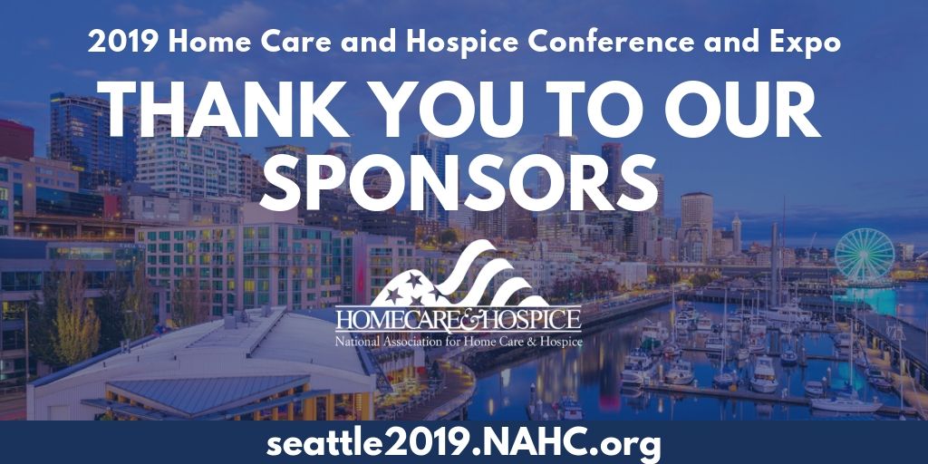 OfficialNAHC's tweet photo. Thank you to our conference sponsors: @BayadaHHC @SimioneConsults @WellSkyHealth @Axxess @MatrixCare|@Brightree @HCHB_Connect @AARP @HPS_Alliance #HHFMA @MazdaUSA @McKesson @relias @LevinAssociates @HomeCareMag #NAHCAnnual19 https://t.co/soH6qopzeA
