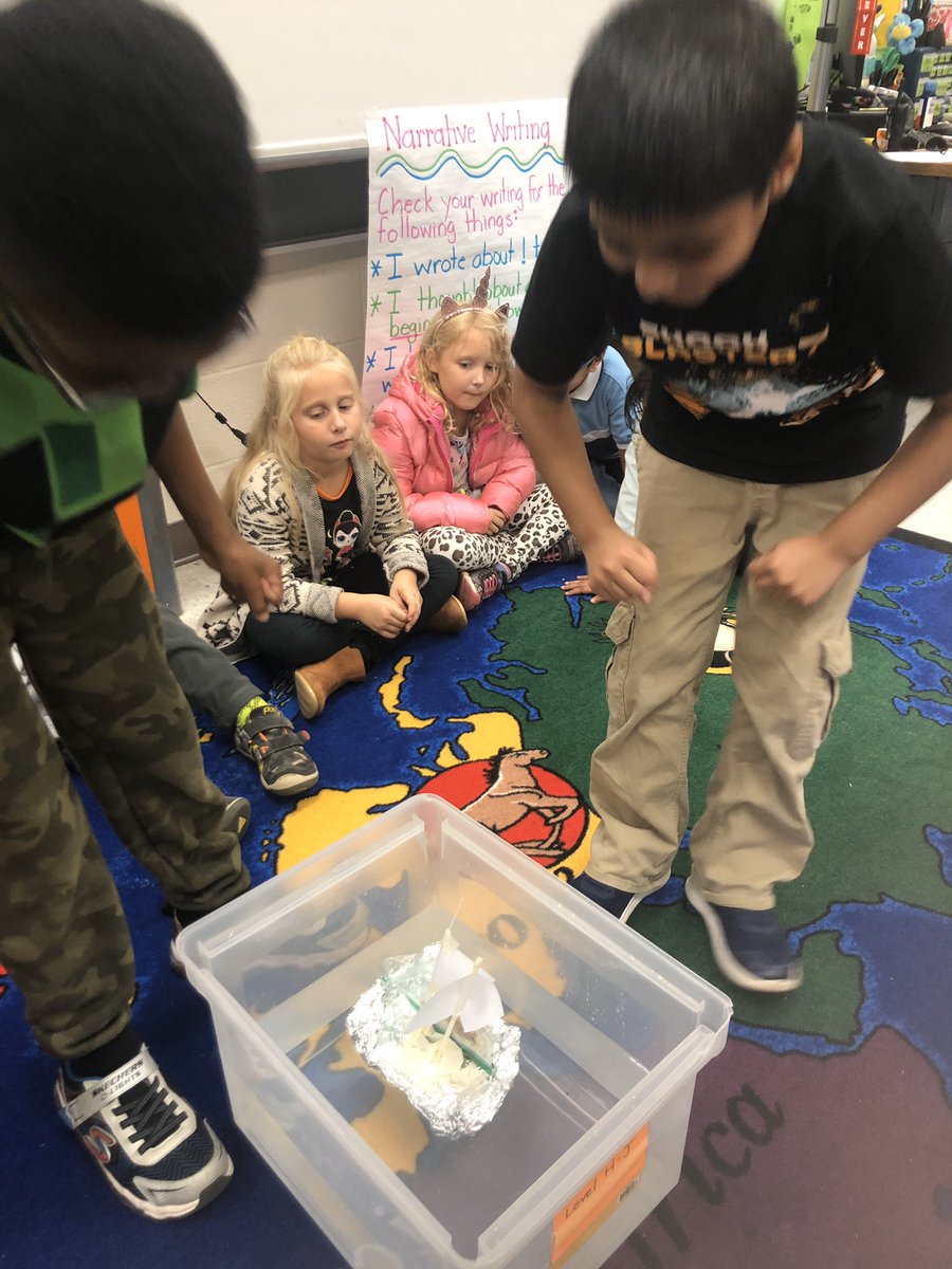 Subbing  with  2nd graders really “Floated my Boat” today!!! Christopher Columbus would be so proud! #ashlandsoar <a href="/llandpoole64/">Linda Poole</a>