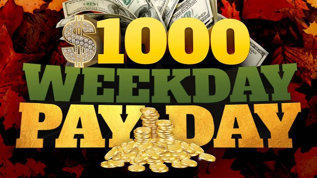 Back at ya' tomorrow morning at 8:05A with Bob &amp; Sheri, 11:05A and 2:05P with Dave Randall and 4:05P with Bill Michaels for "The $1,000 Workday Payday!" Your chance to win $1,000 four times every weekday. The MOST music, money and fun, here on 95.1 KBBY!