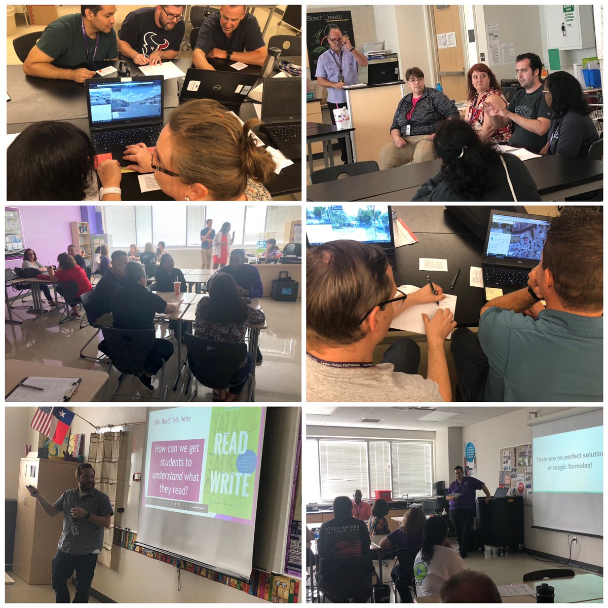 Wonder what teachers do when students aren’t here? Last two days <a href="/CedarRidgeHigh/">CRHS</a>, lots of learning happened among our faculty and staff! All the sessions were presented &amp; attended by teachers, coaches, counselors &amp; administrators based on interest/choice! <a href="/RoundRockISD/">Round Rock ISD</a> #WeAreCR
