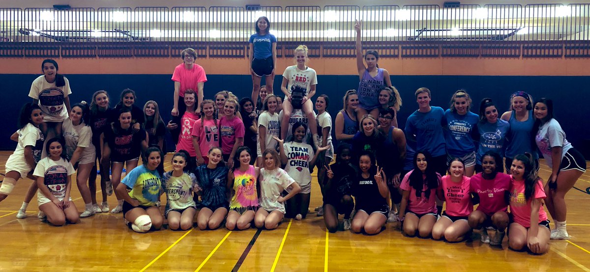 ConantCoedCheer's tweet photo. Homecoming Theme Practice Day 2 - 🧡💙💛💜❤️💖 Stunt Group Colors 💚🧡💙💛💜❤️💖 #stuntgroups #cheerfam #TogetherWeProsper #United #hcweek #ConantCoedCheer https://t.co/HsVfsn1VXj