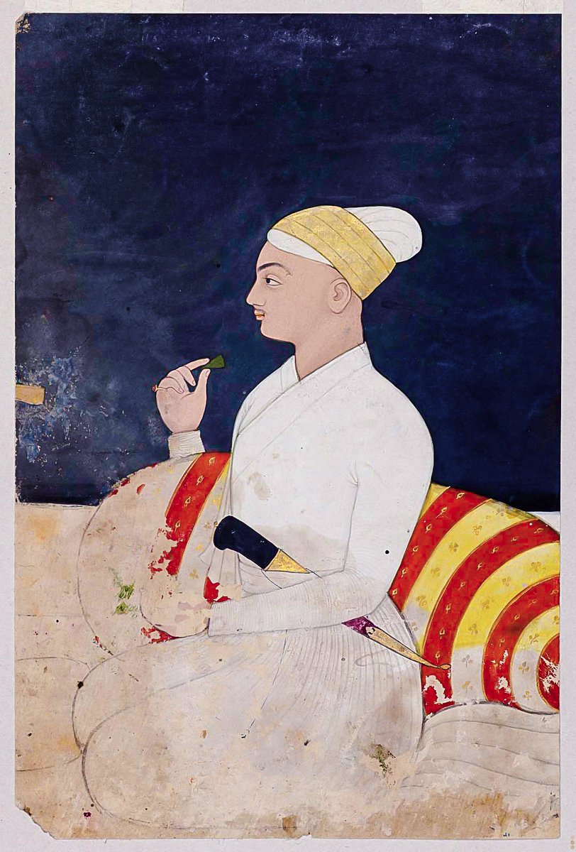 A Well-Daggered Prince. Guler, late 18th Century. MFA, Boston. Possibly Nainsukh.
