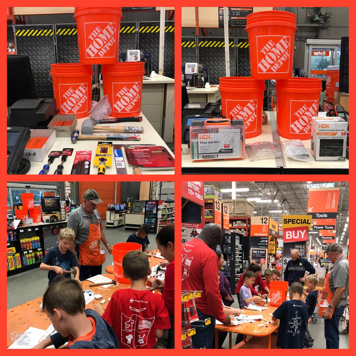 THD8413Prodesk's tweet photo. Great time with our future builders, Troop # 1153 Canton Scouts building, learning Safety and Respect for tools and the bonus of building their antique car. Then the Grand Tour of Hardware & TOOL Rental to earn their Blue Builder Badge. #THD145 https://t.co/dm50L48k6Q